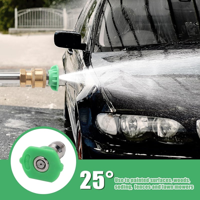 VIPRUSH Pressure Washer Tips, 7 Pack Power Washer Nozzle Tips, 25 Degree Green, 1/4 Inch Quick Connect, 4000 PSI - Image 3